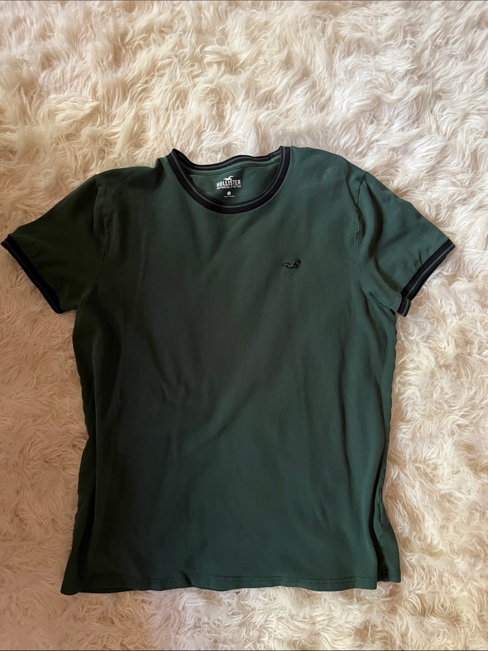 Hollister Forest Green Short Sleeve Tee with Black Trim